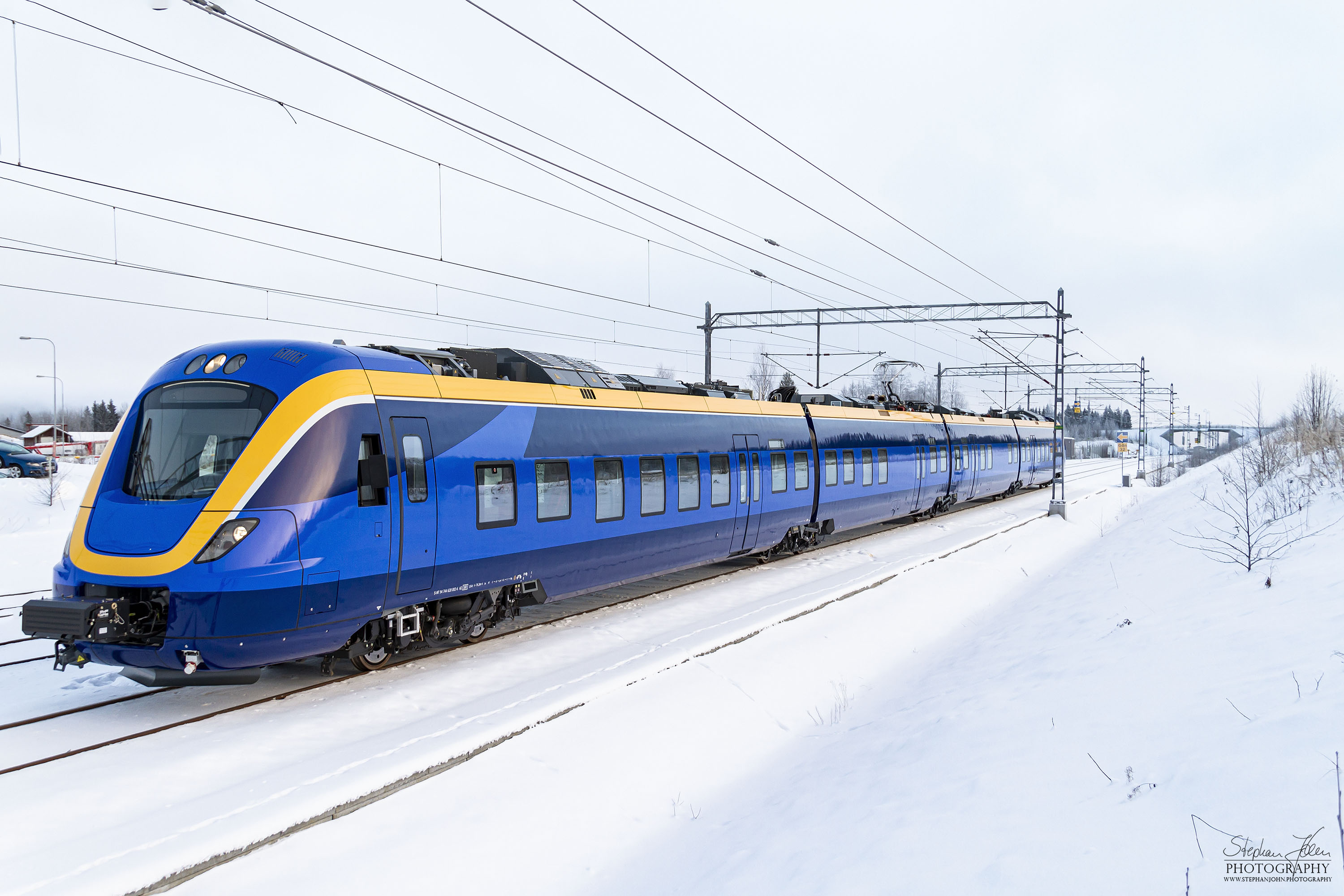 Testfahrt des Alstom Coradia Nordic X62 vor der Auslieferung an Norrtåg
