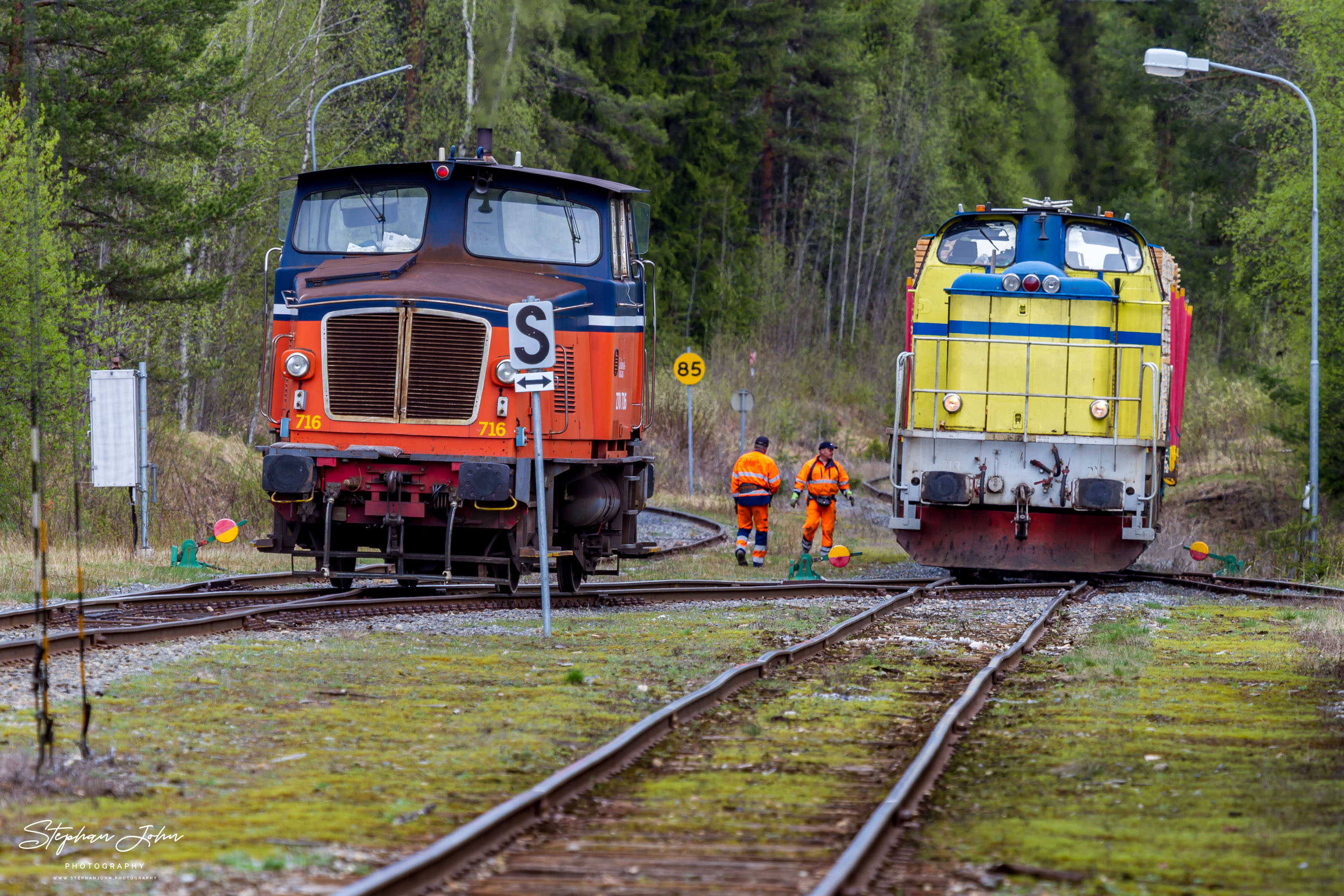 Rangierarbeiten bei der Inlandsbanan im Bahnhof Ulriksfors