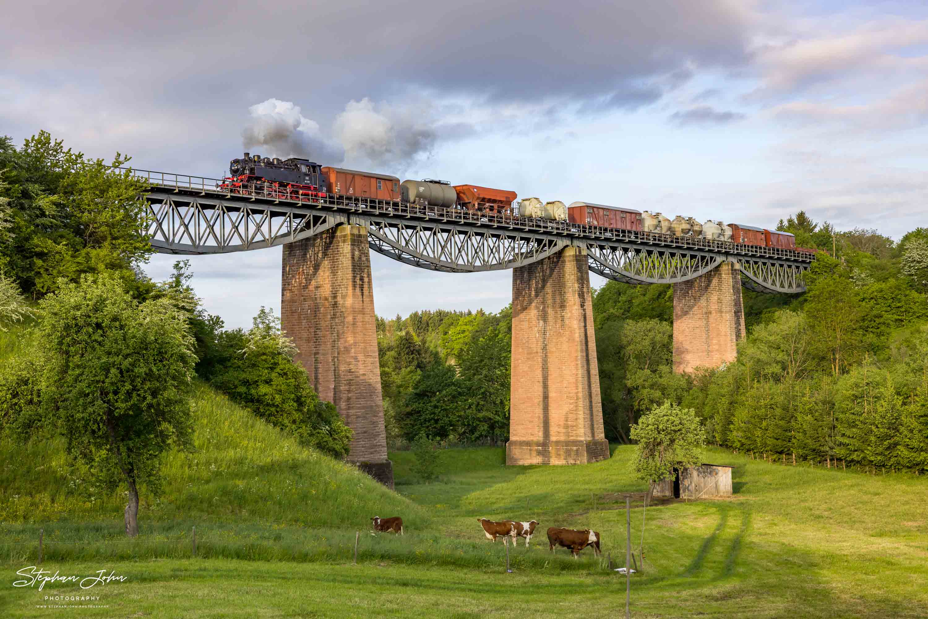 Lok 64 419 auf dem Talübergang Fützen