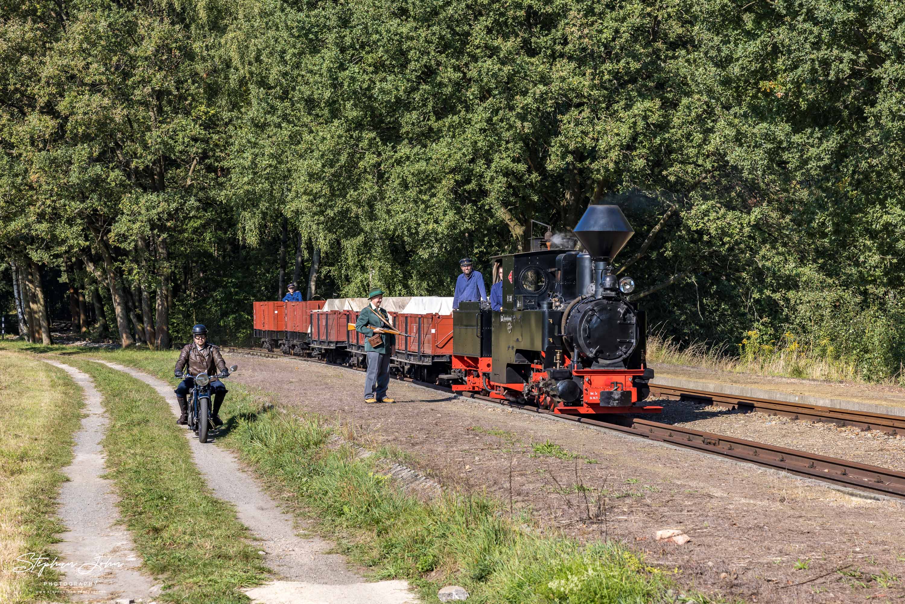 Lok 99 3301 mit einem Güterzug auf dem Weg nach Bad Muskau im Bahnhof Krauschwitz Baierweiche