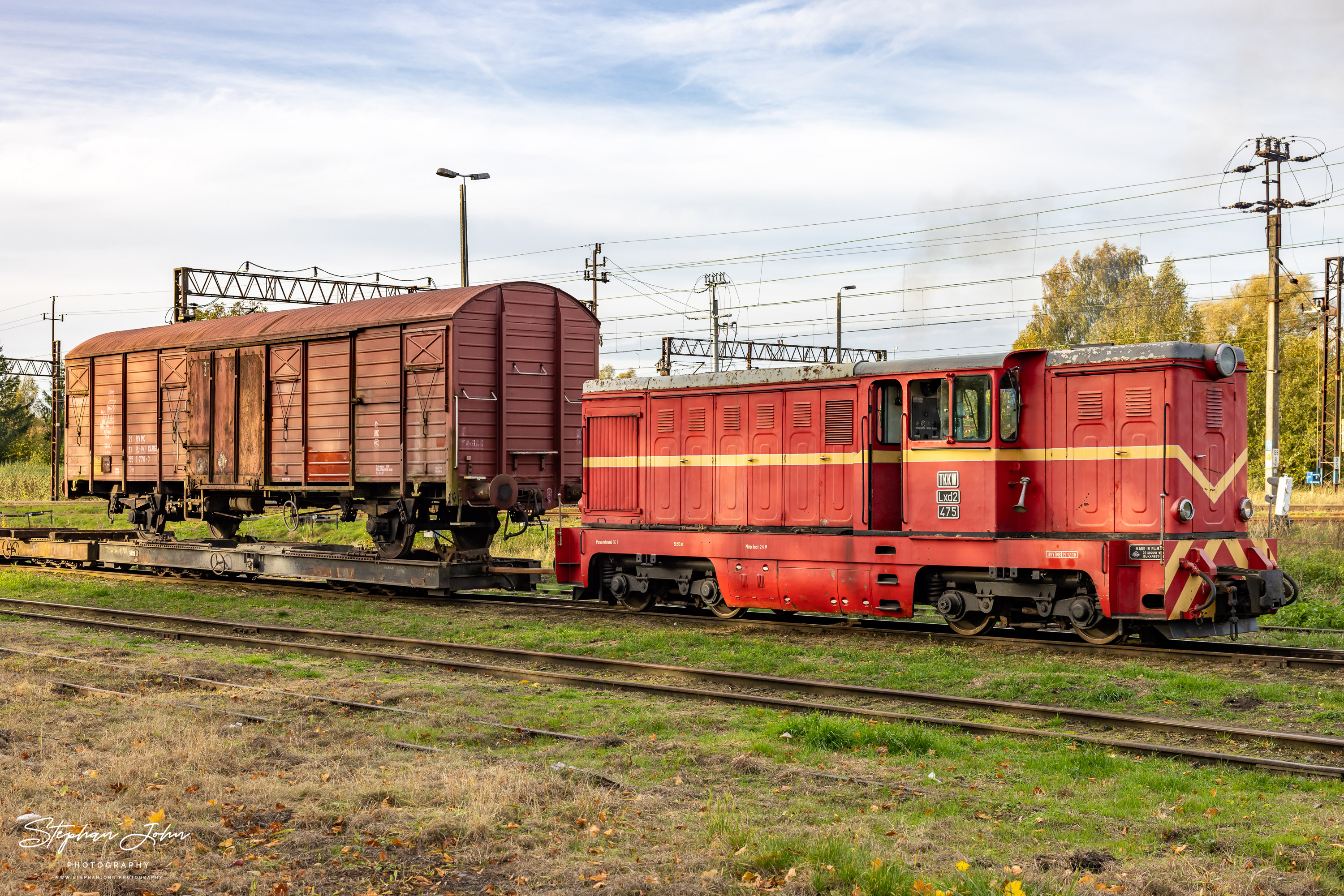 Rangierarbeiten in Koszalin Wąskotorowy mit Lok Lxd2 475 der Towarzystwo Koszalińskiej Kolei Wąskotorowej (TKKW)