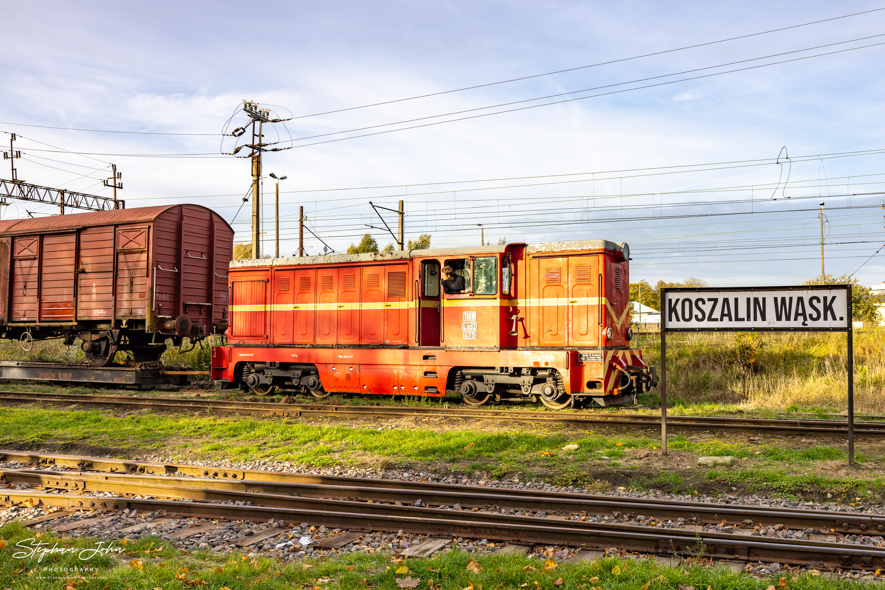 Rangierarbeiten in Koszalin Wąskotorowy mit Lok Lxd2 475 der Towarzystwo Koszalińskiej Kolei Wąskotorowej (TKKW)